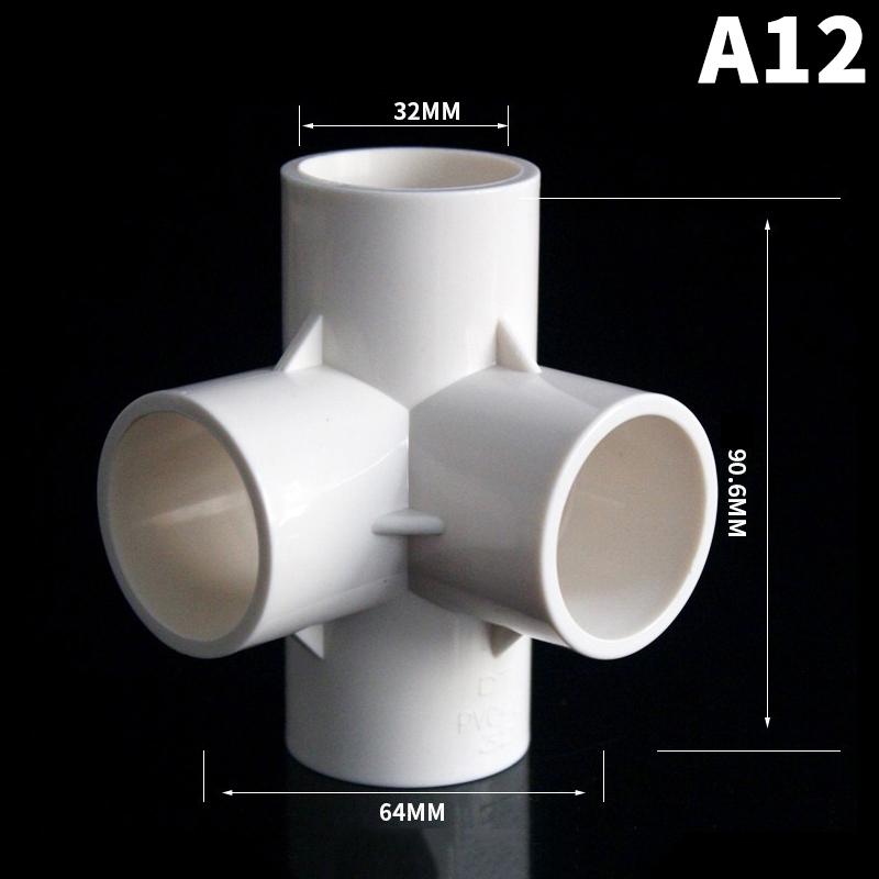 Heavy Duty PVC Pipe Coupler 20/25/32/40/50mm 3/4/5/6 Way 3D Connectors for Agricultural Irrigation DIY Pipe Rack Plumbing Repairs