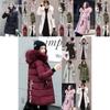 Stylish And Warm Winter Women Long Jacket With Fur Hooded Parka And Quilted Lining
