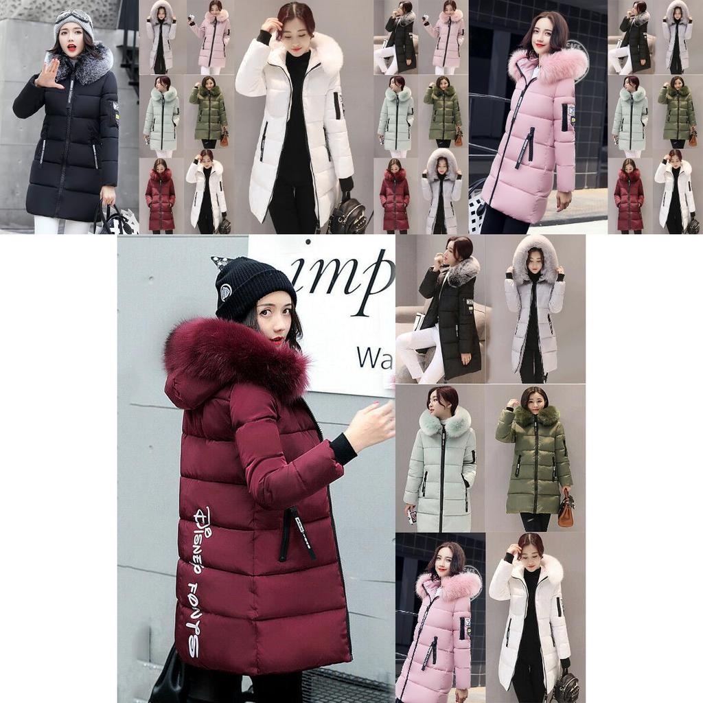 Stylish And Warm Winter Women Long Jacket With Fur Hooded Parka And Quilted Lining