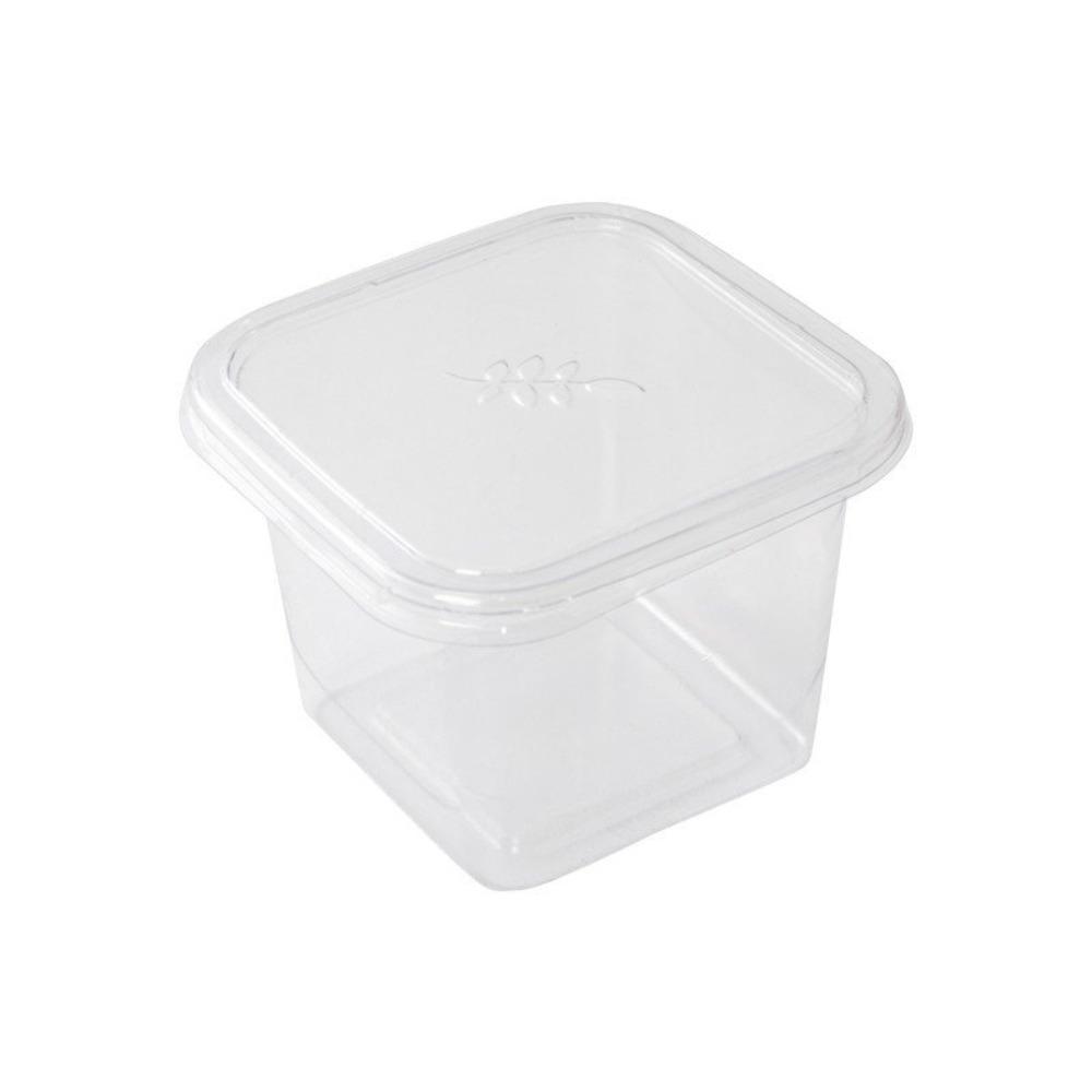 

50Pcs Disposable Cake Packing Box Square Acrylic Food Cake Cup Mousse Dessert Box With Lid Festival 50Pcs