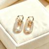 Exaggerated Brass Zircon Diamond Earrings - Trendy European & American Style
