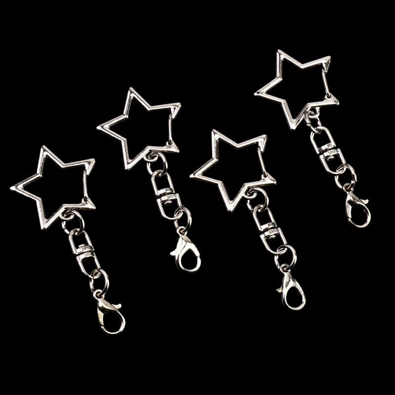 30Pcs Unique Alloy Star Keyring Pendant Star Shaped Clasp For Diy Projects