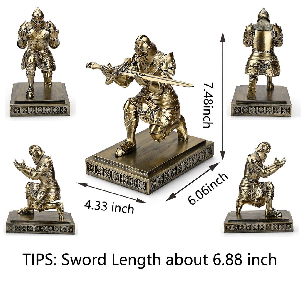 HDMbigmi Guard Knight Pen organizér na pero a pryskyřičná tužka dárek do kanceláře nebo domácnosti královský držák, stojan, příslušenství, držák, (Bronz)