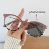 1 Pair New Simple INS Style Metal PC Glasses Frame Unisex Anti Blue Light Color Changing Eyewear