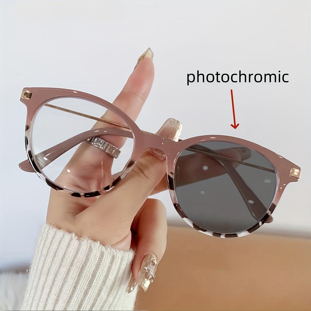 1 Pair New Simple INS Style Metal PC Glasses Frame Unisex Anti Blue Light Color Changing Eyewear