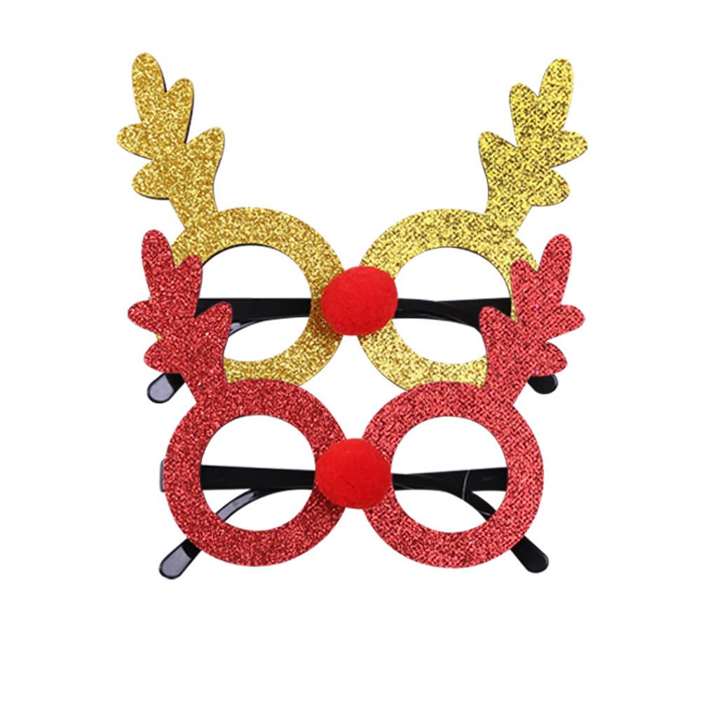 Whimsical Christmas Glasses For Adults And Kids Featuring Deer Antlers And Bunny Ears In Vibrant Colors For Festive Party Photography