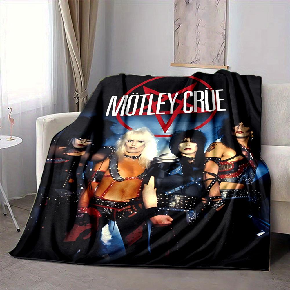 1pc Motley Crue Blanket Soft All Season Throw with Vibrant Design, Perfect for Home, Travel, and Gifts, Ideal for Naps and Camping