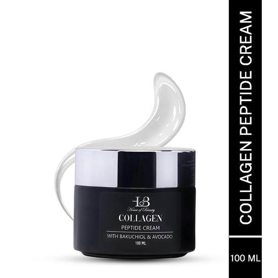 HOUSE OF BEAUTY Collagen Cream India pro normální, suchou dehydratovanou pleť s niacinamidem, backuchiolem, hydratační pleťový krém pro zralou pleť | 100 ml