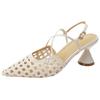 French Woven Bag Head Sandals Women's Summer 2025 New Pointed Cross Belt Hollow Fashion Versatile High Heels