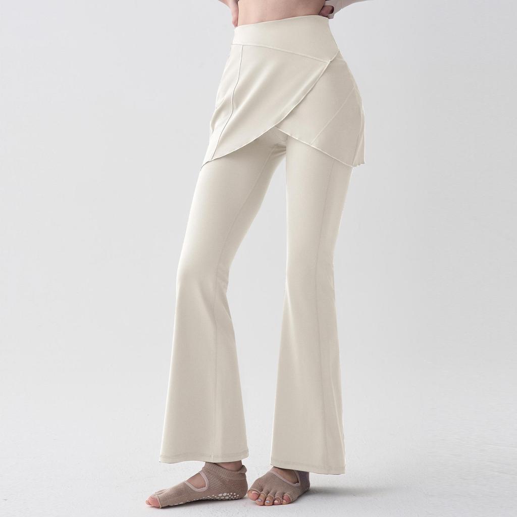 Women's Micro-Flare Yoga Skirt Pants Set for Outdoor Fitness - Autumn/Winter