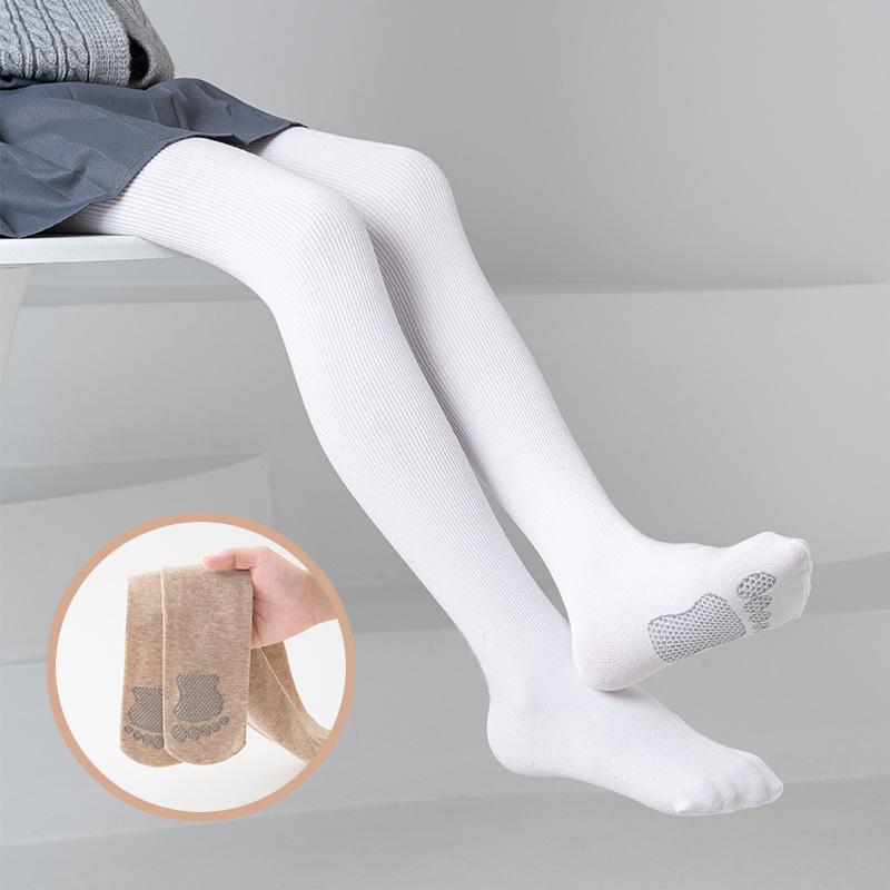 Spring and Autumn Little Feet Children's Leggings Anti-hook Silk Non-slip Girls Dance Socks Combed Cotton Pantyhose Leggings
