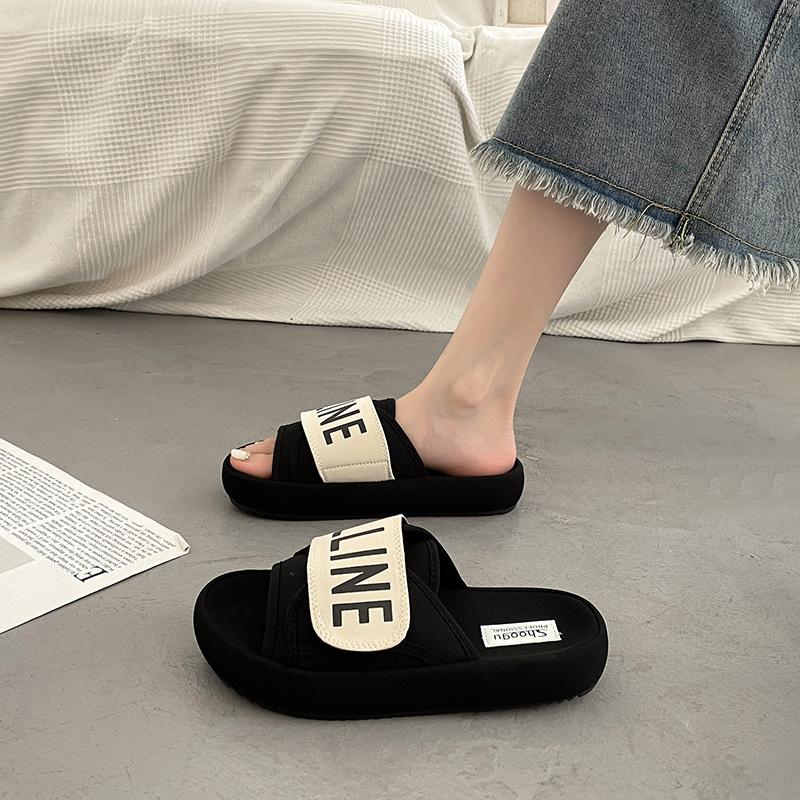 

Ретро шлепанцы для женщин летние уличные повседневные универсальные с открытым носком на толстой подошве пляжные сандалии вязаные удобные туфли женские 35 чёрный