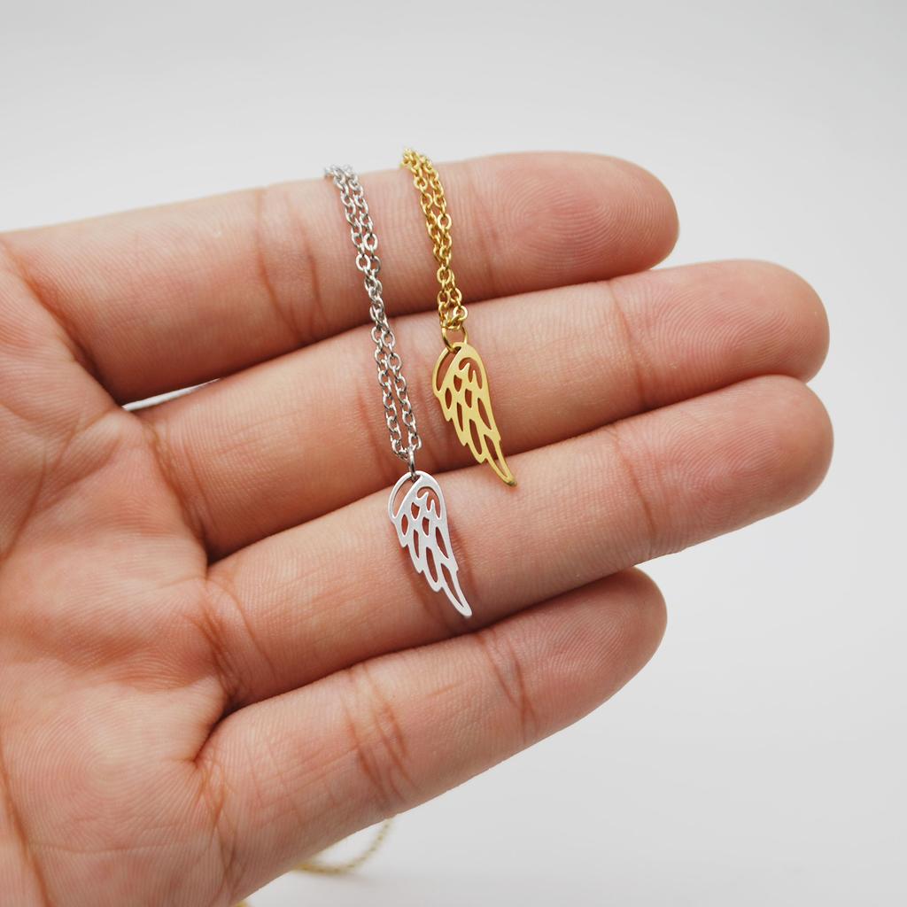 Dooyio Stainless Steel Angel Wings Pendant Female Fashion Jewelry Free Flying Necklace Clavicle Chains Party Gifts