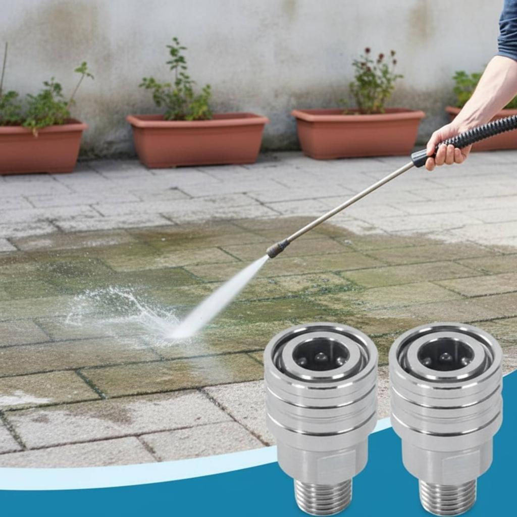 1/4 Inch NPT Quick Connect Set Rust-Resistant Stainless Steel Pressure Washer Fittings 1/4 Inch NPT Connector