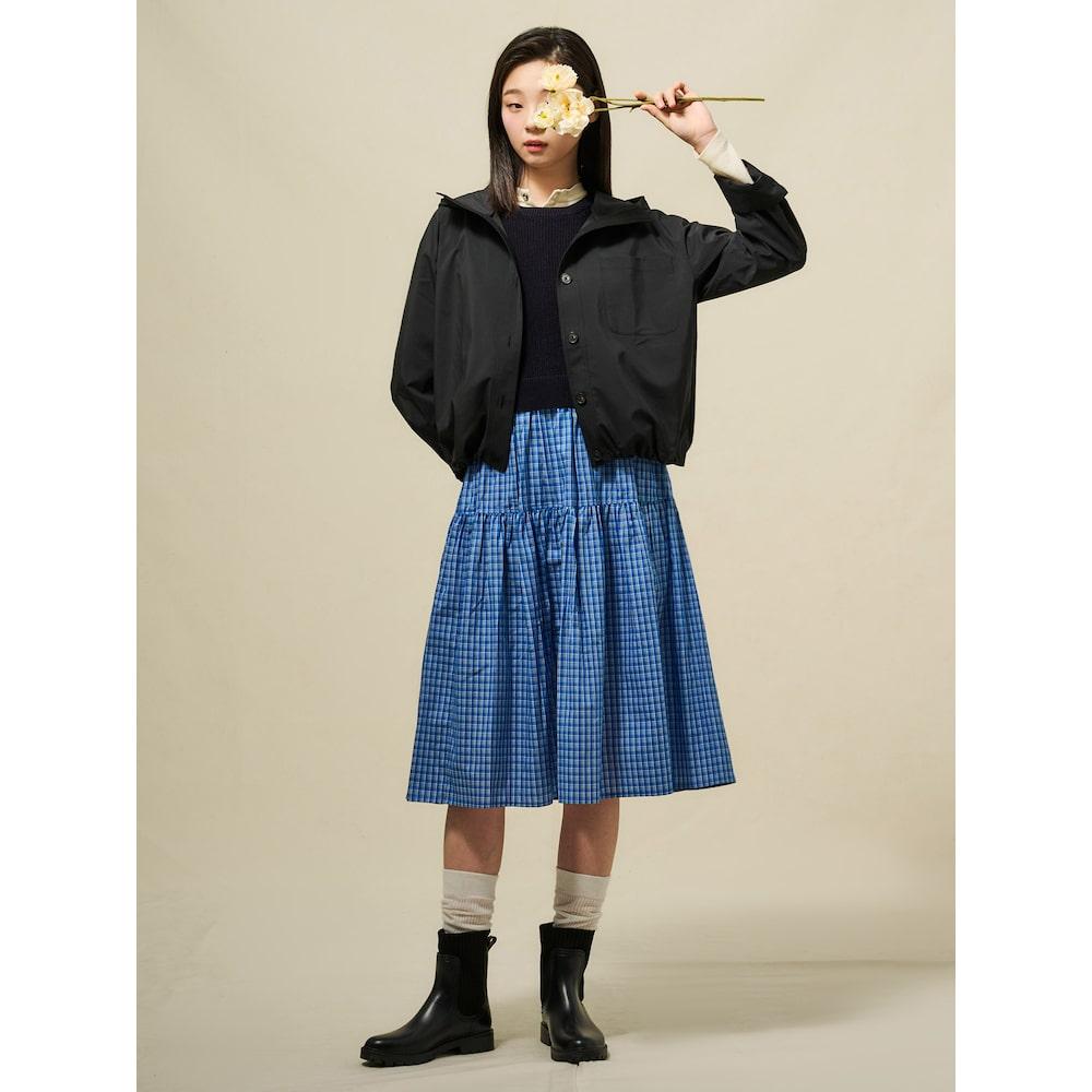 Binpolleidiseu Knit Vest Patch Check Dress Blue (Bf5371C04P)