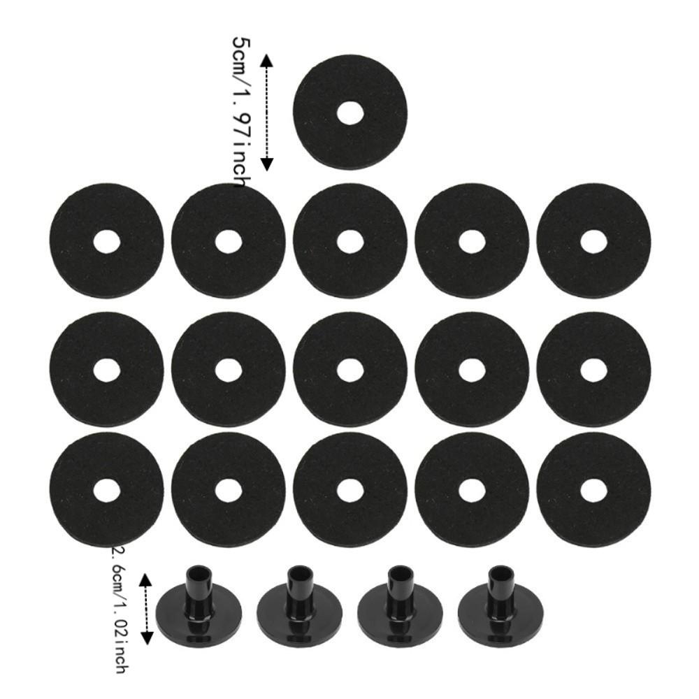 20PCS Black And Grey Color Plastic Felt Sleeves Cymbal Replacement Accessories  For Drum Kits чёрный