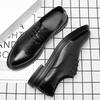 Leather shoes men 2025 British style leather casual soft sole groomsman groom wedding interior height increasing suit shoes