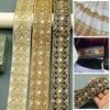 Bande de Dentelle Brodée Large 4,5 cm 10 Yards Ruban de Dentelle à Sequins Bande de Tissu en Dentelle Couture DIY