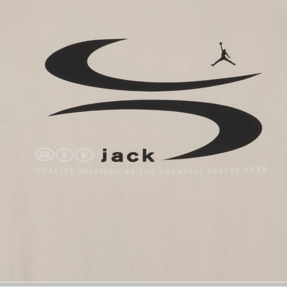 Jordan X Travis Scott Minimalist Logo Print Comfortable Breathable Crew Neck Knit Short Sleeve T-Shirt Men Tops Light-Bone DZ5511-072