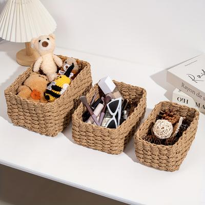 Ein Set aus drei süßen Aufbewahrungskörben für Kleinteile, perfekt zur Organisation Ihres Schlafzimmers, Wohnzimmers, Schreibtisches
