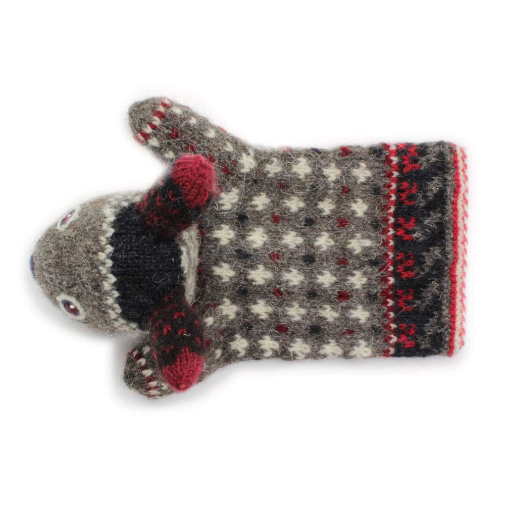 Rabbit (Brown) Puppet Knitting Kit / A Traditional Estonian Knitted Doll from "Anu & Anu's Animal Knits"