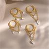 Wanxing 18K Gold-Plated Stainless Steel Tassel Earrings with White Cubic Zirconia - Classic Designer Style for Women