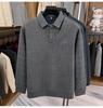Dicker Samt-Strick-Pullover mit Revers für Männer mittleren Alters und ältere Männer - Stilvoller Zwei-in-Eins Winterpullover
