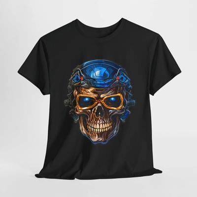Cyborg-Schädel Tolles trendiges Grafik-T-Shirt Unisex Schweres Baumwoll-T-Shirt