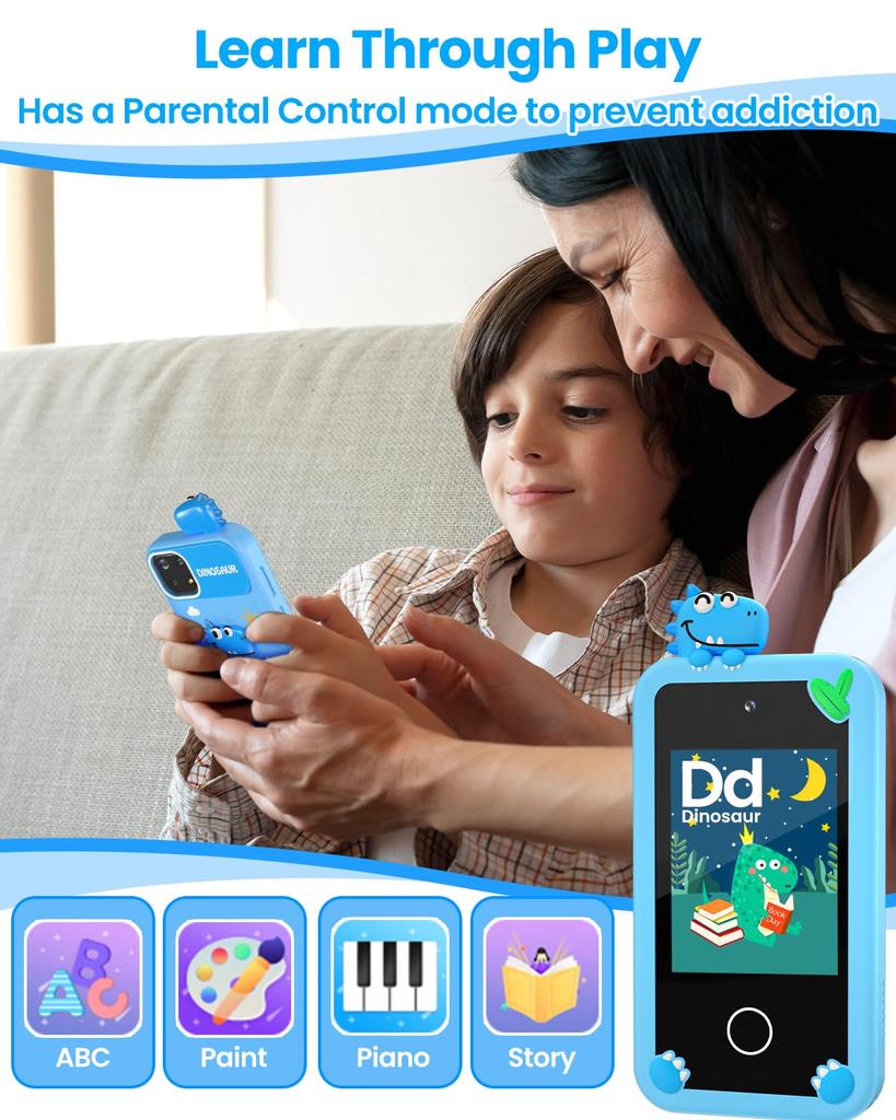 32G Kids Smartphone Baby Mobile Phone Kids Kids Phone Educational Toy Inch Mobile Smartphone for Dual MP3 Music Torch Boys and Storytelling Mobile