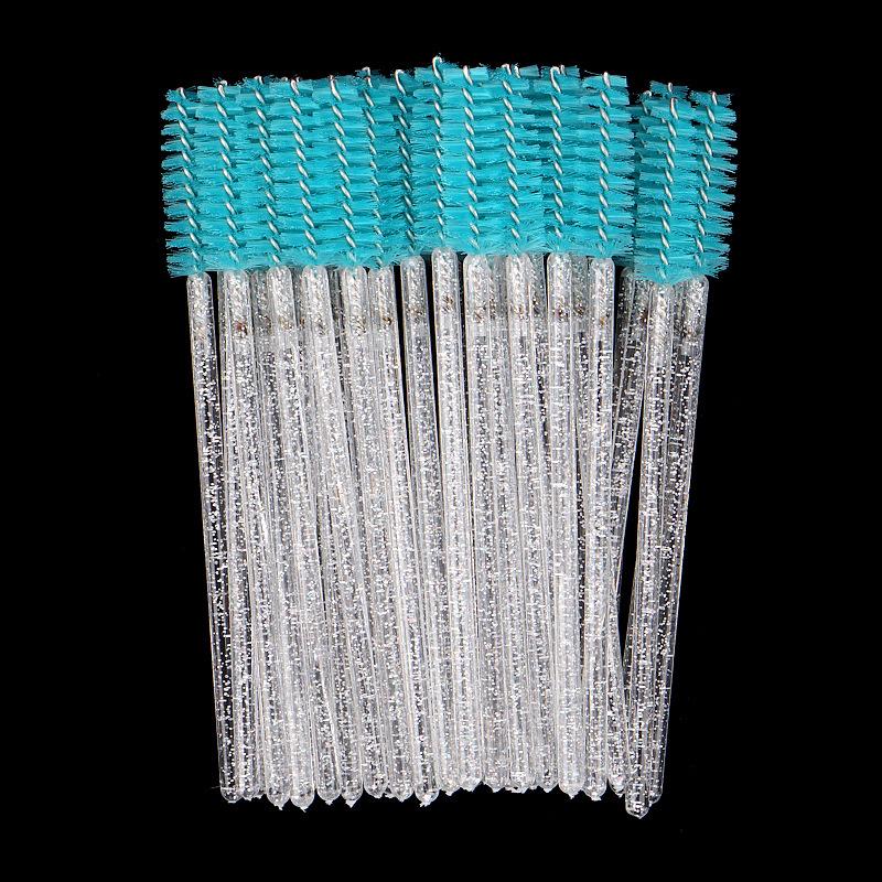 Pack of 50 Colorful Crystal Rod Disposable Eyelash & Eyebrow Nylon Brushes