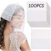 100Pcs Non-Woven Face Makeup Protector Hood Breathable Cosmetic Face Cover  Fitting Rooms