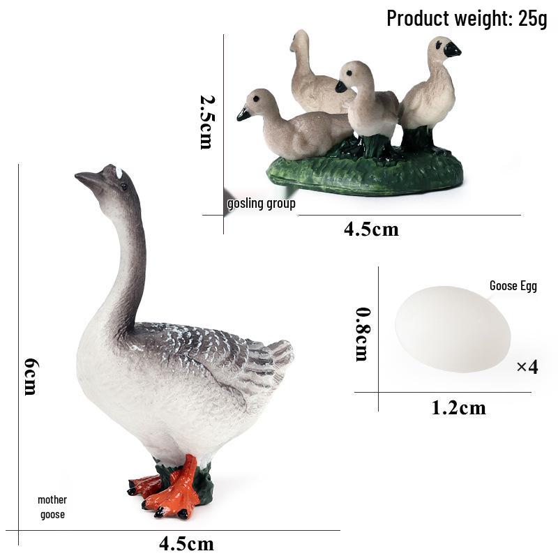 Kids' Farm Animal Toy Set: Rooster, Hen, Chick Figurines
