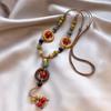 Retro Round Resin Necklace: Versatile, Fashionable High-End Clavicle Chain for Women