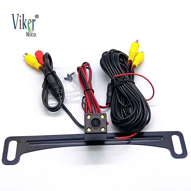 US License Plate Frame with 4 Lights & HD Reversing Camera - Universal Car Rearview Holder