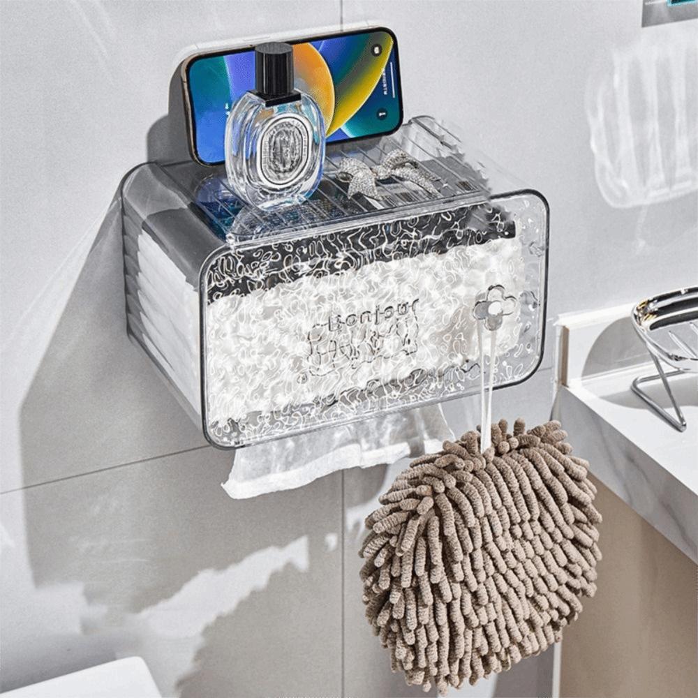 Transparent Napkin Storage Box Plastic Paper Box Storage Container Tissue Box  Living Room