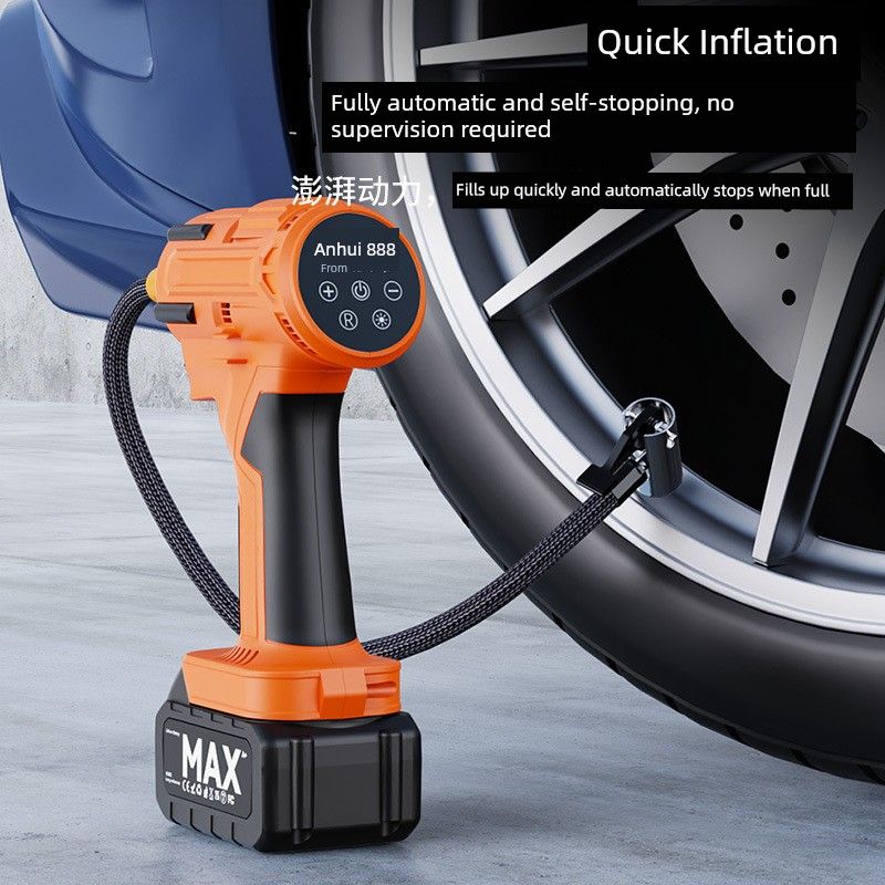 Wireless Car Air Pump, Portable Car Electric Tire Inflator, Electric Vehicle, Motorcycle, Automatic Air Pump