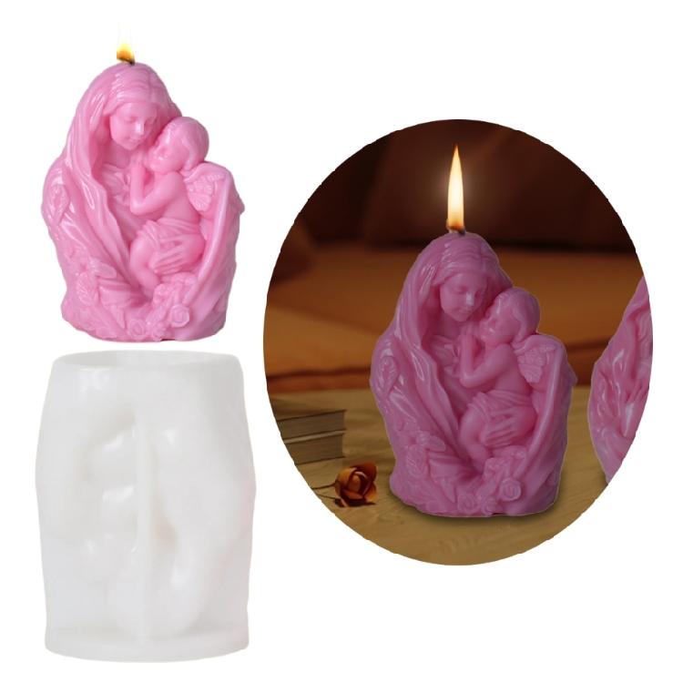 Creative Silicone Molds Mother and Child Candle Figures Moulds Silicone Texture Perfect for Candle Crafting Enthusiasts