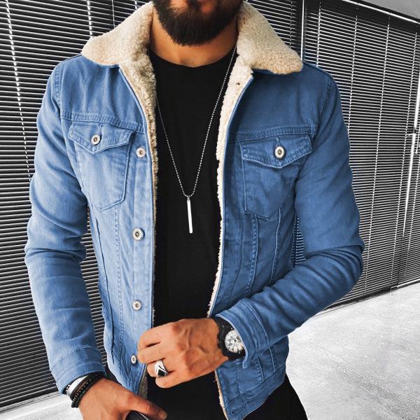 Jacket Men's Imitation Lamb Wool Style Thickened Denim Jacket Men's Winter Jacket