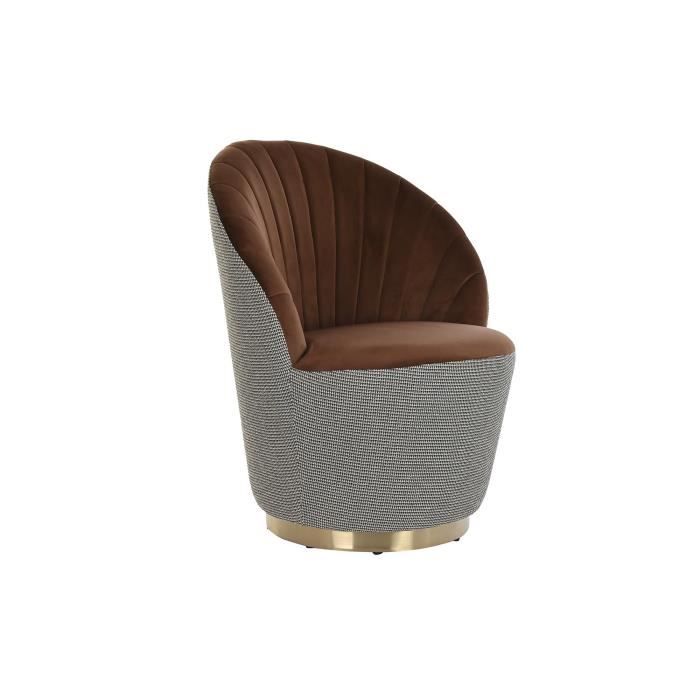 Fauteuil en polyester marron moutarde - Marque - Modèle - Couleur principale: Blanc