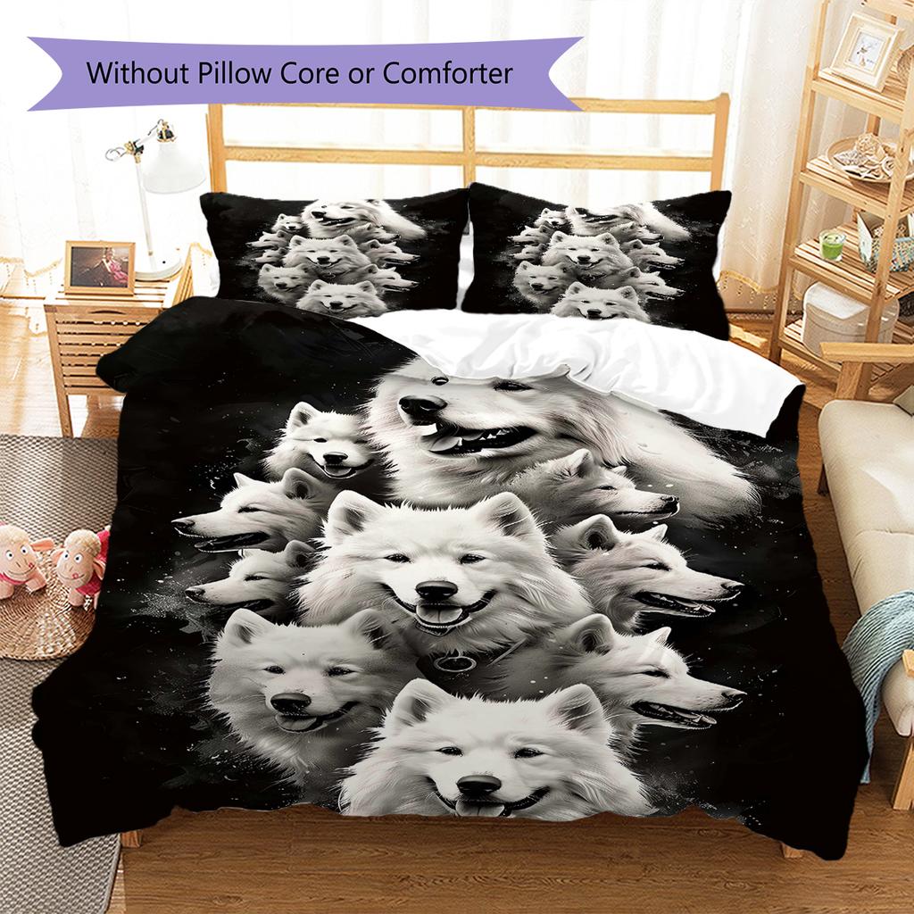 Scottish Shepherd Pattern Bedding Quilt Set Quilt Cover Pillowcase Home Decoration Gift (1 * Duvet Cover + 2 * Pillowcase, Without Core)