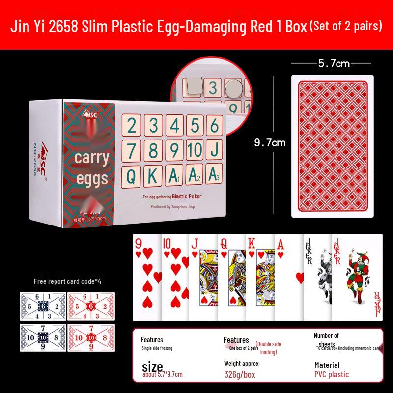 

Jinyi Waterproof Slim Plastic Playing Cards for Dou Di Zhu - Narrow Design, 2655.