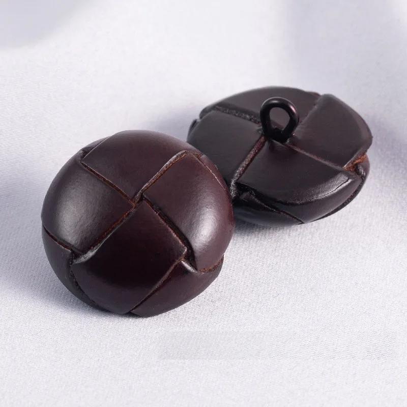 

4 шт./лот 18/23/25 мм цветные кожаные пуговицы пальто ветровка ретро кожаные пуговицы плетеные кожаные декоративные пуговицы аксессуары 25mm