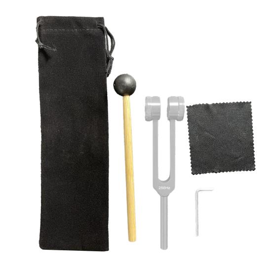 Aluminum Tuning Fork with Wooden Hanmmer Wrench Rag 128/256/512HZ Healing Instrument Tuning Fork Yoga