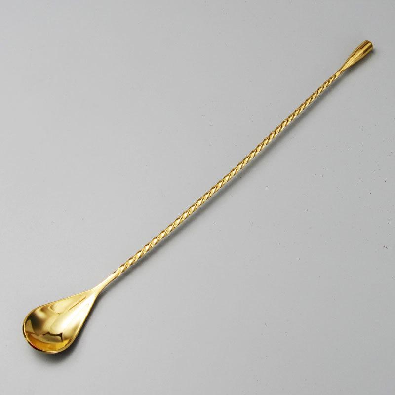 304Stainless Steel Long-handled 30cm Household Cocktail Mixing Bar, Coffee and Milk Tea Bar Mixing Spoon, Metal Bar Spoon