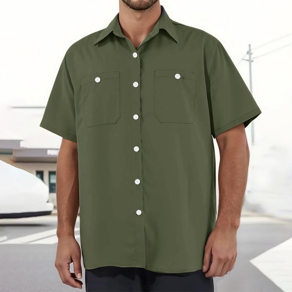 Men's Loose Casual Multi-pocket Workwear Shirt