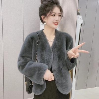 Autumn Winter Imitate Fur Coat Women's Mink Fleece Coat Short Coat