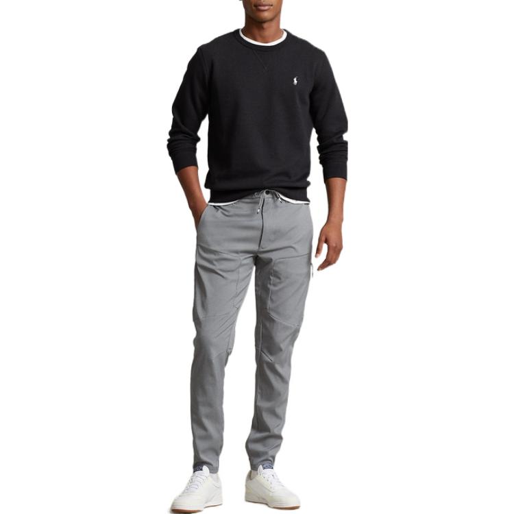 Polo Ralph Lauren FW22 Logo Embroidered Crew Neck Long Sleeve Knit Sweater Men Sweater Black MNPOKNI16822539-001