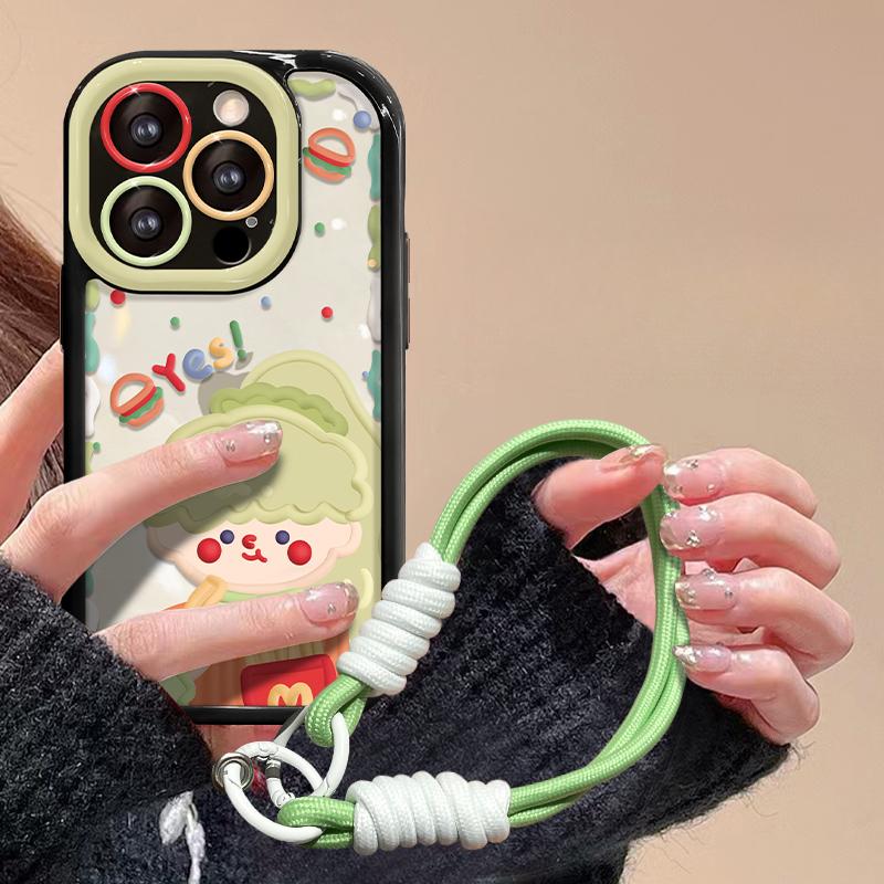 Applicable To Apple 15 Mobile Phone Case IPhone 14 Promax Dopamine Girl Lanyard 13/12 Silicone Transparent Xs