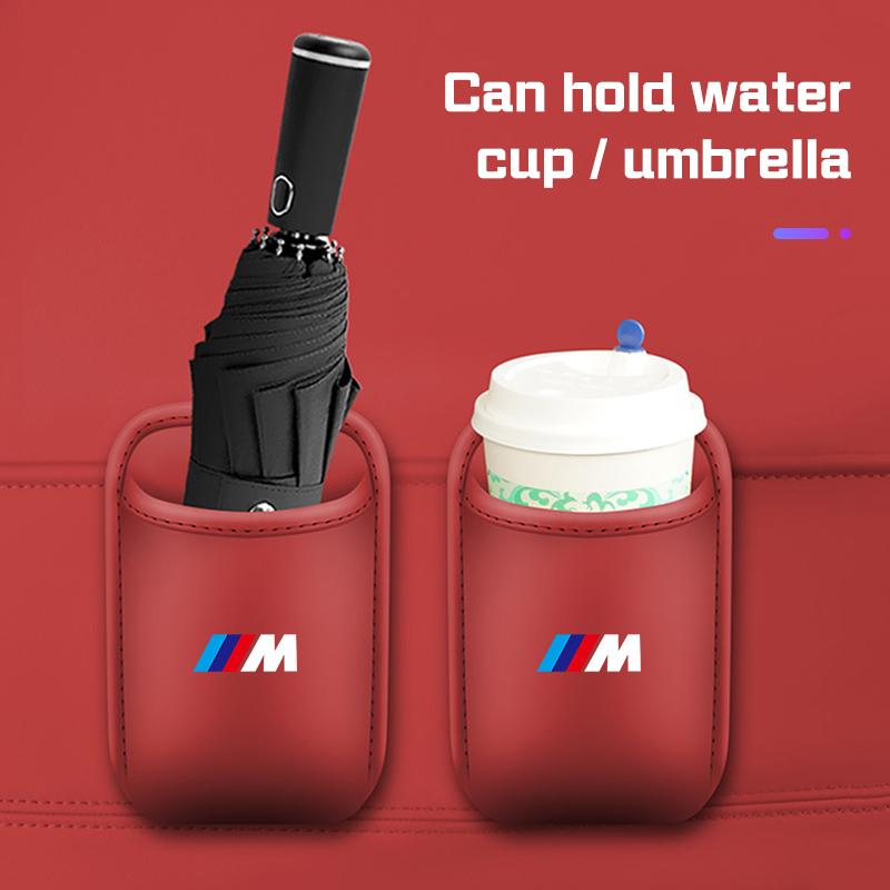 For BMW M E36 E39 E46 E90 E91 F48 F25 F10 F20 F40 X1 X3 X5X6 X7 G01 G02 Leather Car Cup Holder Seat Back/Door Drinks Storage Box XGL5