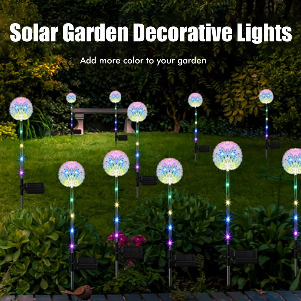 2Pcs Solar Garden Lights Outdoor 16 Colorful LED Solar Garden Lights Decorative for Patio Yard